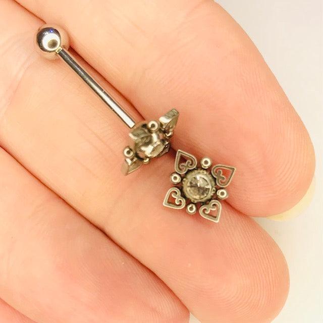 Heart Filigree Barbell - My Body Piercing Jewellery