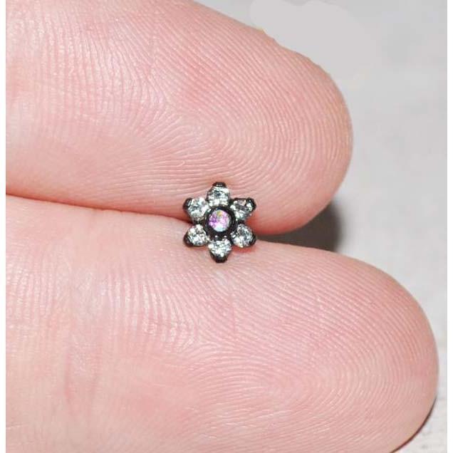 IP 7 Gem Flower Labret 16G-My Body Piercing Jewellery