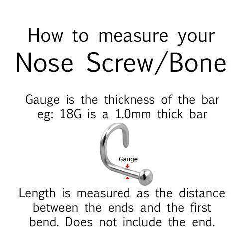 IP Nose Bone-Screw 20G 18G-My Body Piercing Jewellery