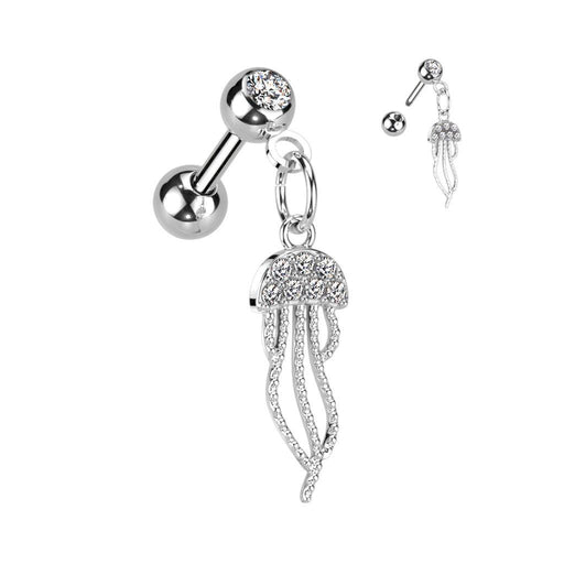Jellyfish Dangle Cartilage Bar 16G-My Body Piercing Jewellery
