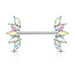 Marquise Gem Fan Nipple Bar 14G-My Body Piercing Jewellery