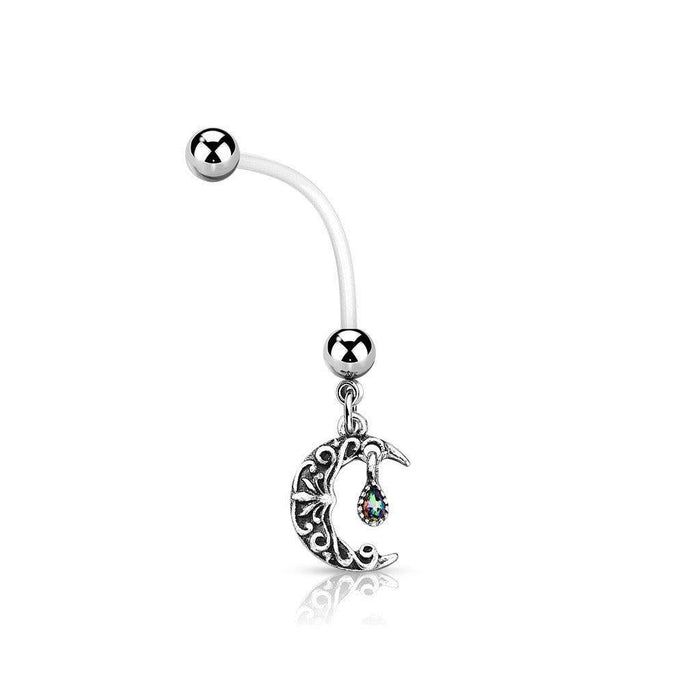 Moon Pregnancy Belly Bar 14G-My Body Piercing Jewellery