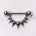 Raven Skull Nipple Dangle – 316L Stainless Steel Nipple Barbell with Detailed Skull Design on plain background
