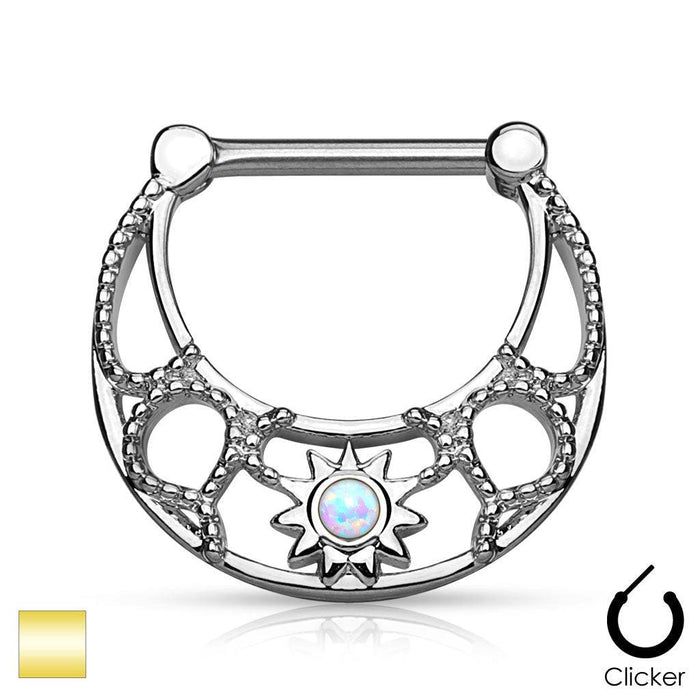 Opal Sunburst Nipple Clicker-My Body Piercing Jewellery