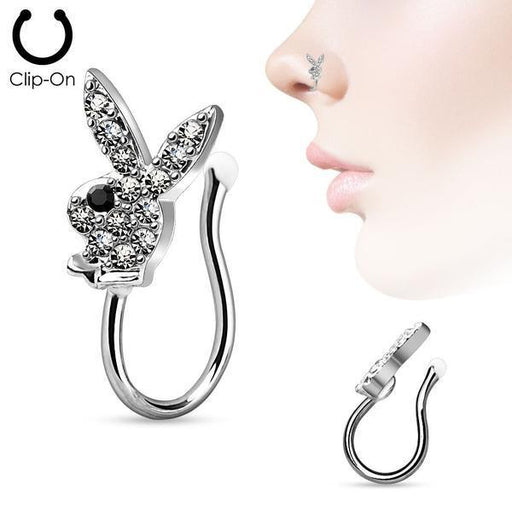 Playboy Bunny Non-Piercing Nose Ring-My Body Piercing Jewellery