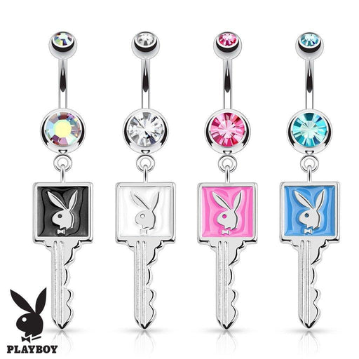 Playboy Enamel Key Belly Bar 14G