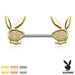 PLAYBOY Sparkling Bunny Nipple Bar 14G-My Body Piercing Jewellery