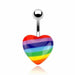 Pride Heart Belly Bar 14G-My Body Piercing Jewellery