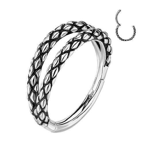 Body Jewelry - Scales Double Row Hinged Ring 16G