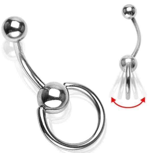 Body Jewelry - Slave Ring Belly Bar 14G