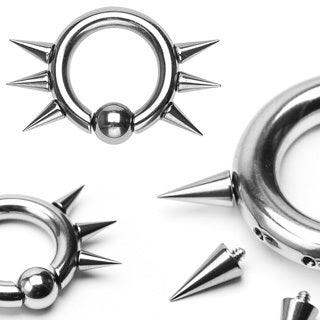 Body Jewelry - Snap In Spike Captive 10G 8G 6G