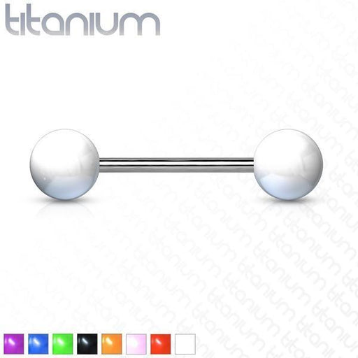 Body Jewelry - Titanium Barbell With Colour Ends 14G