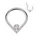 Body Jewelry - Titanium Gem Chevron Hinged Ring 16G