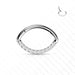 Body Jewelry - Titanium Paved Oval Hinged Ring 16G 10mm