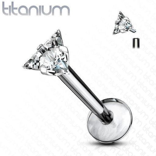 Body Jewelry - Titanium Prong Triangle Labret 16G