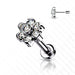 Body Jewelry - Titanium Threadless Flower Gem Labret 16G