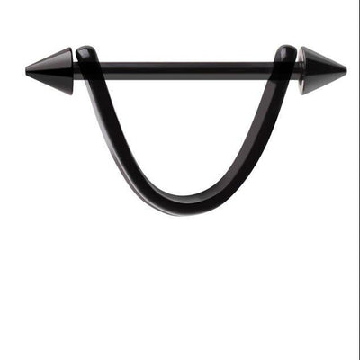 Spike Half Shield Nipple Bar 14G (Single)