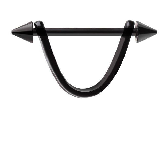 Spike Half Shield Nipple Bar 14G (Single)