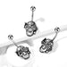 Body Jewelry - Steampunk Skull Belly Bar 14G