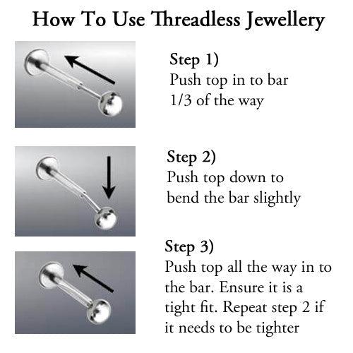 Body Jewelry - Threadless Gem Nipple Bar 14G