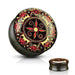 Body Jewelry - Tribal Pattern Wood Plug 2G-1"