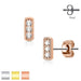 Body Jewelry - Triple Gem Row Earrings Pair