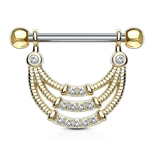 Body Jewelry - Triple Line Nipple Dangle 14G