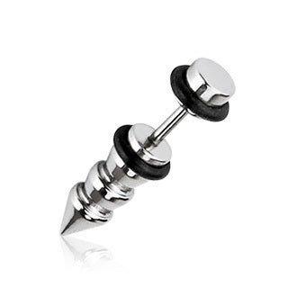 Body Jewelry - Triple Notch Steel Fake Taper (Single)