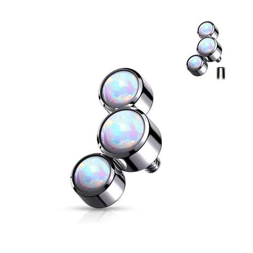 Body Jewelry - Triple Opal Dermal Top 14G