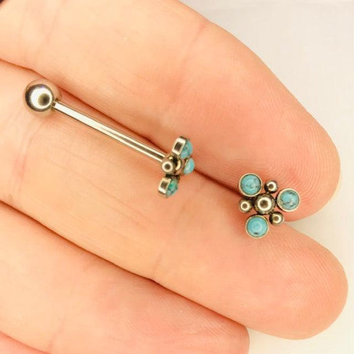 Turquoise Bead Barbell - My Body Piercing Jewellery