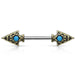 Body Jewelry - Turquoise Spear Nipple Bar 14G (Single)
