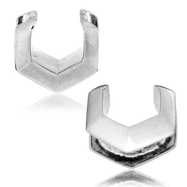 Body Jewelry - White Brass Hex Spreader PAIR 8mm-25mm