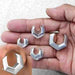 Body Jewelry - White Brass Hex Spreader PAIR 8mm-25mm