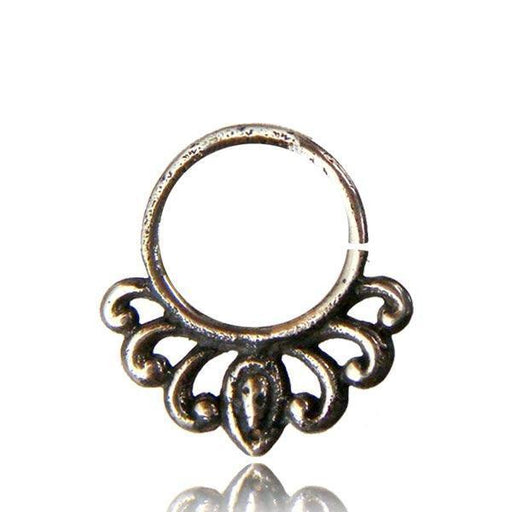 White Brass Swirl Ring 18G