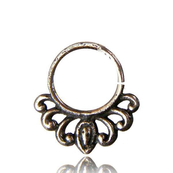 Body Jewelry - White Brass Swirl Ring 18G