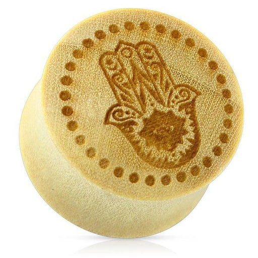 Body Jewelry - Wood Hamsa Saddle Fit Plug 00G-1"