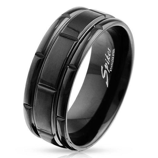Black Box Grooved Ring - Totally Pierced
