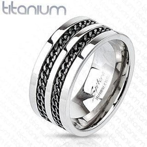 Double Chain Titanium Ring - Totally Pierced