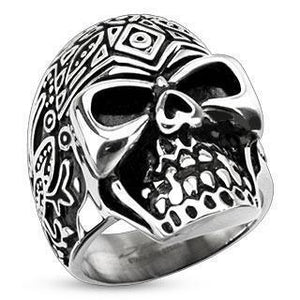 Engraved Skull Ring - Totally Pierced
