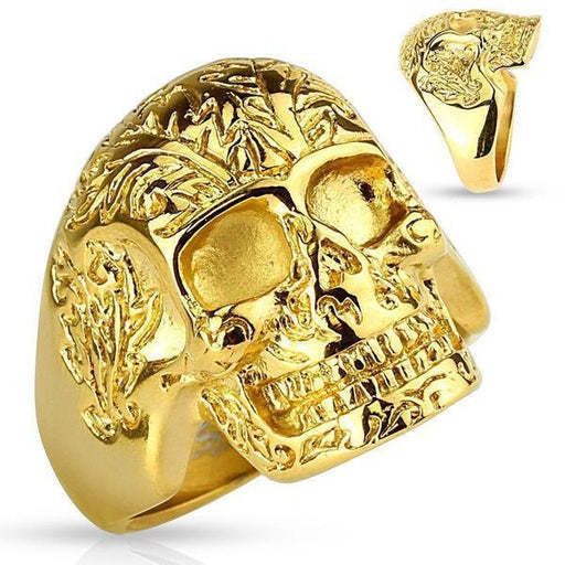 Gold Skull Ring - Totally Pierced