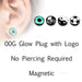 Magnetic Non-Piercing Glow Logo Plug - Totally Pierced