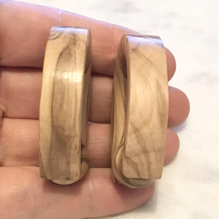 Olive Wood Captive Hanger PAIR - Totally Pierced
