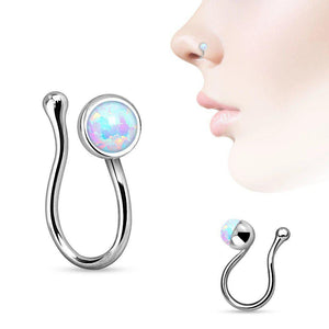 Opal Non-Piercing Nose Ring - Totally Pierced