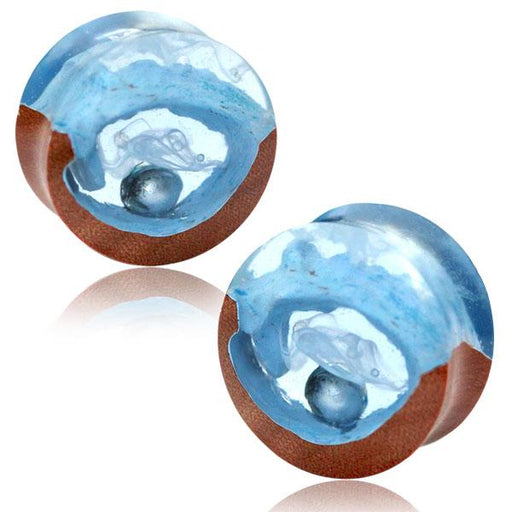 Pearl Epoxy and Wood Plug 12mm-25mm - Totally Pierced