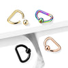 PVD Plated D Shaped Captive Ring 16G - Totally Pierced
