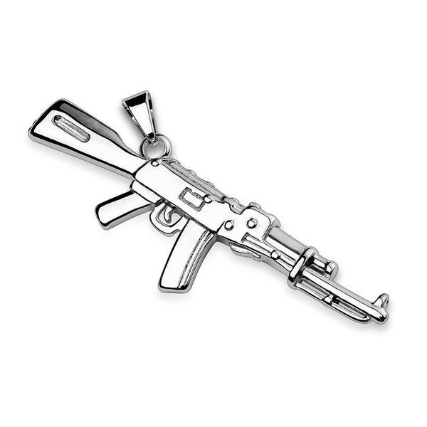 Rifle Stainless Steel Pendant - Totally Pierced