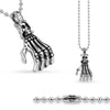 Skull Skeleton Hand Pendant and Chain - Totally Pierced