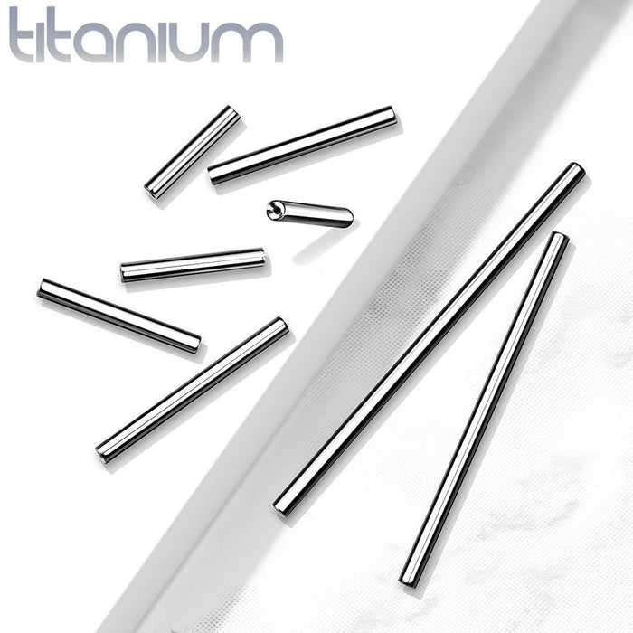 Solid Titanium Threadless Barbell Bar 14G - Totally Pierced