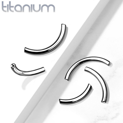 Solid Titanium Threadless Curve Bar 16G 14G - Totally Pierced