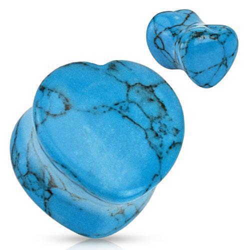Turquoise Stone Heart Plug 6mm-16mm - Totally Pierced